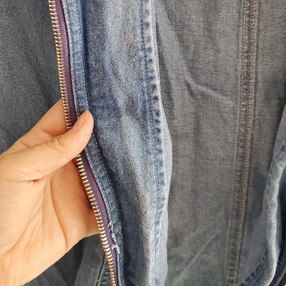 Vintage 90s Weekend Edition Zipperfront Denim Top - Picture 6 of 8